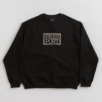 Pass Port Invasive Embroidered Crewneck Sweatshirt - Black thumbnail