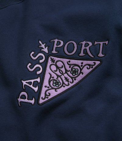 Pass Port Manuscript Crewneck Sweatshirt - Navy