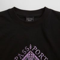 Pass Port Manuscript T-shirt contrasting-trim - Black thumbnail