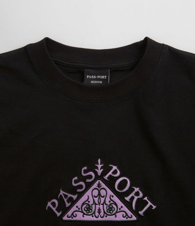 Pass Port Manuscript T-shirt contrasting-trim - Black