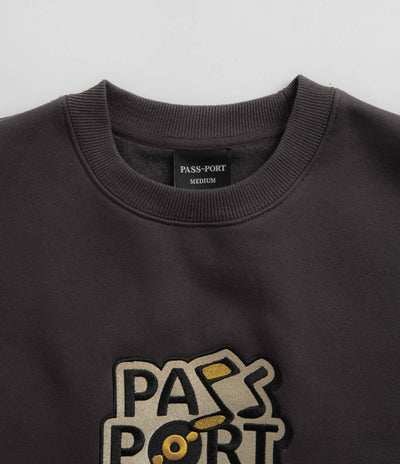 Pass Port Master-Sound Embroidered Crewneck Sweatshirt - Tar