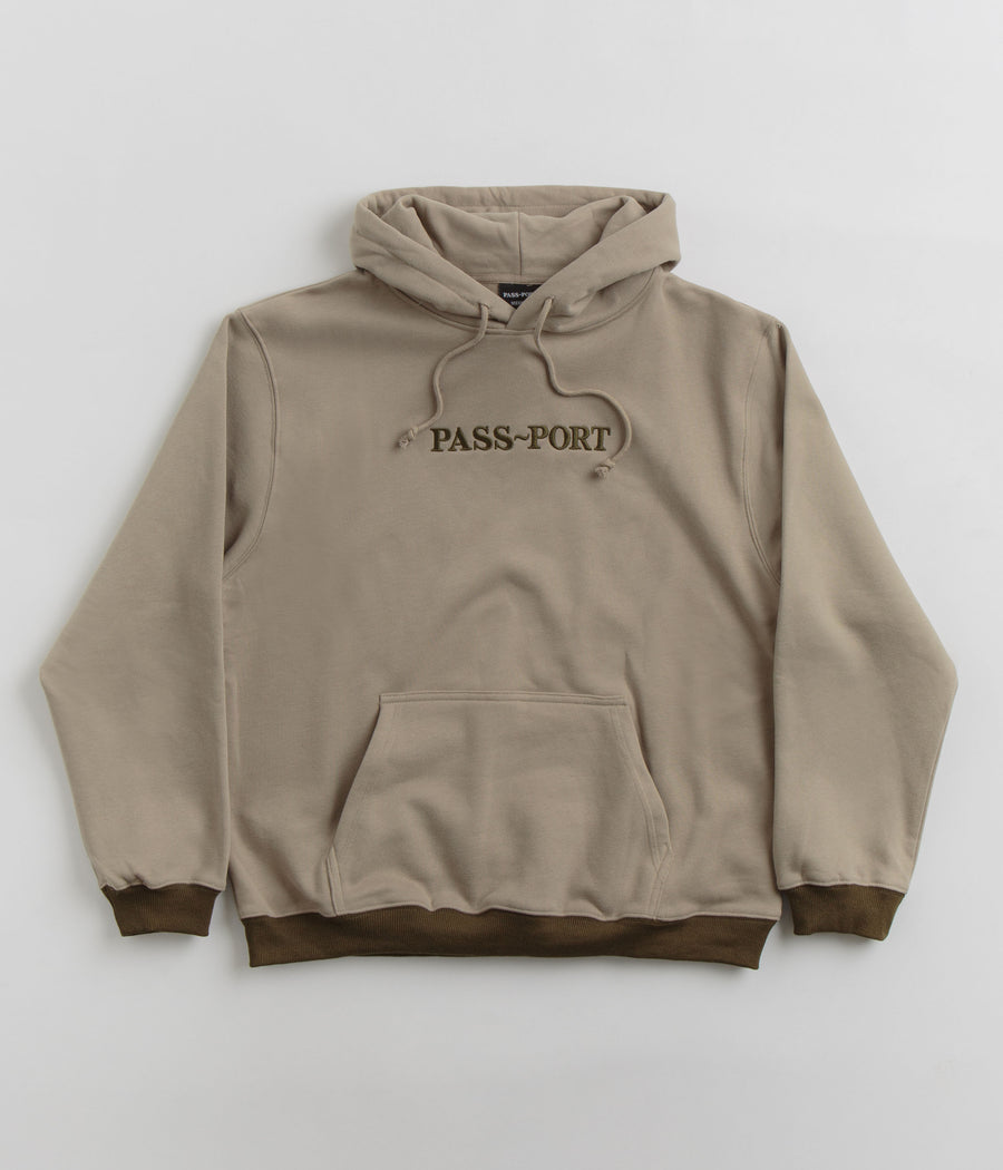 Pass Port Official Contrast Organic Hoodie - Khaki