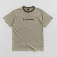 Pass Port Official Contrast Organic T-Shirt in Khaki thumbnail