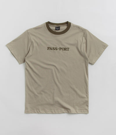 Pass Port Official Contrast Organic T-Shirt in Khaki