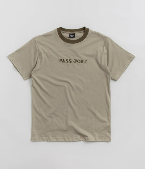 Pass Port Official Contrast Organic T-Shirt - Khaki