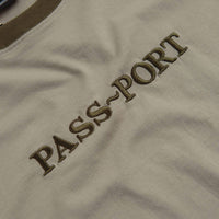 Pass Port Official Contrast Organic T-Shirt in Khaki thumbnail