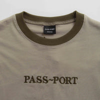 Pass Port Official Contrast Organic T-Shirt in Khaki thumbnail