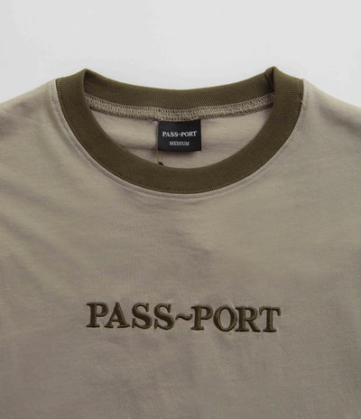 Pass Port Official Contrast Organic T-Shirt in Khaki