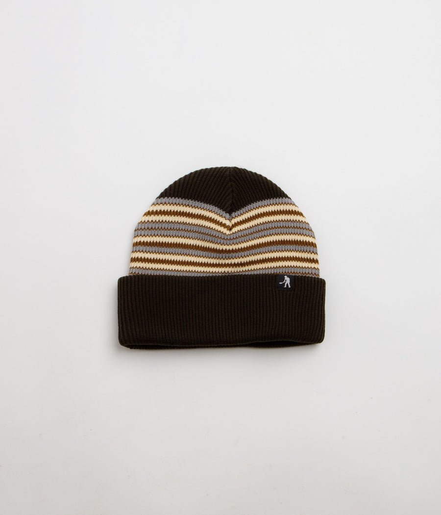 Pass Port Organic Cotton Stripe Beanie - Black / Brown