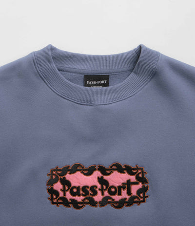 Pass Port Pattoned Crewneck Sweatshirt - Washed Out Blue