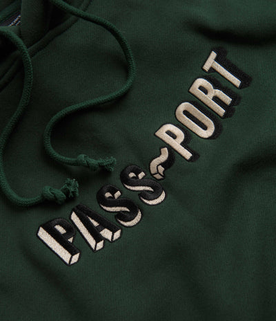 Pass Port Sunken Logo Embroidery Hoodie - Forest Green