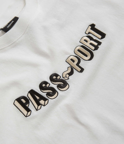 Pass Port Sunken Logo Embroidery T-Shirt - White