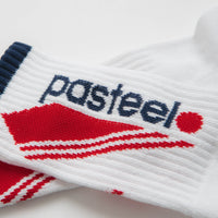 Pasteelo O.G. ATL Socks in White and Red / Grey thumbnail