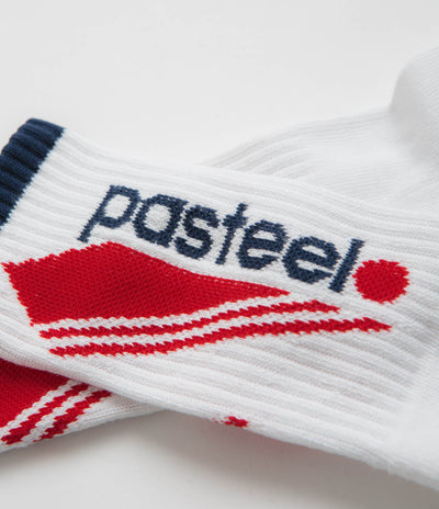 Pasteelo O.G. ATL Socks in White and Red / Grey