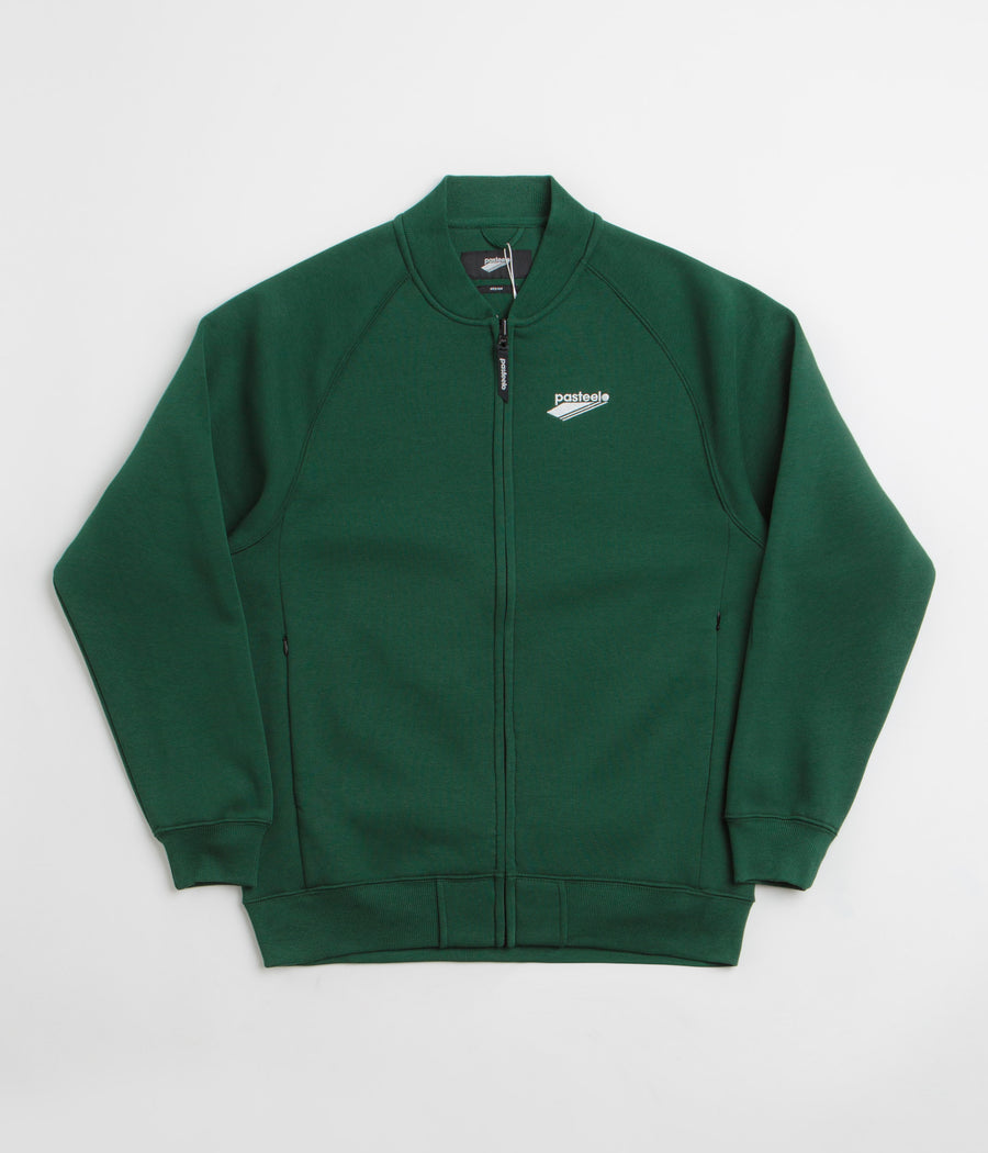 Pasteelo Zip Up Trainer Sweatshirt in Forest