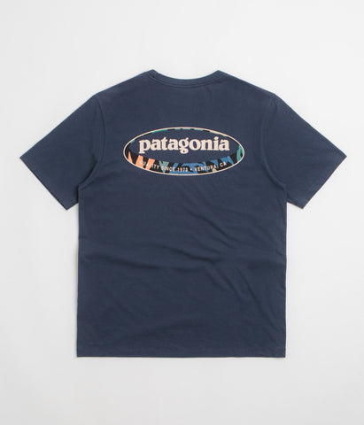 Patagonia 95 Oval Logo T-Shirt - New Navy: Kaleido | flatspot