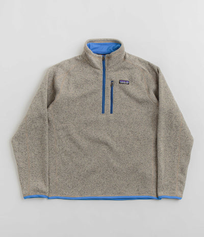Patagonia Better Sweater 1/4 Zip Sweatshirt - Oar Tan / Vessel Blue