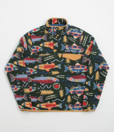 Patagonia Lightweight Synchilla Snap-T Fleece in Salmon Energy: Old Growth Green