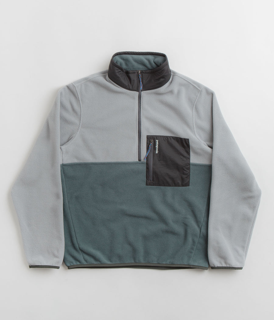 Patagonia Microdini 1/2 Zip Pullover Fleece - Nouveau Green / Salt Grey