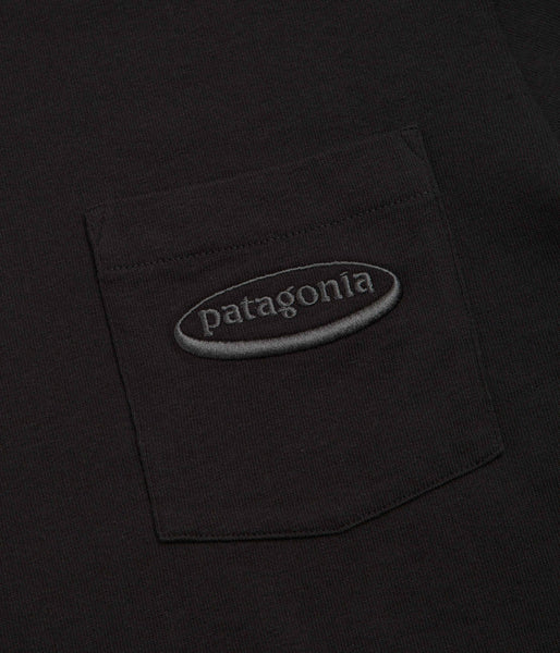 Patagonia MW 95 Oval Logo Pocket T-Shirt - Black | flatspot