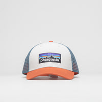 Patagonia P-6 Logo LoPro Trucker Cap - White / Redtail Rust thumbnail