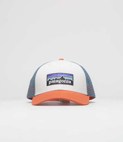 Patagonia P-6 Logo LoPro Trucker Cap - White / Redtail Rust