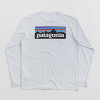 Patagonia P-6 Logo Responsibili-Tee Long Sleeve T-Shirt - White thumbnail