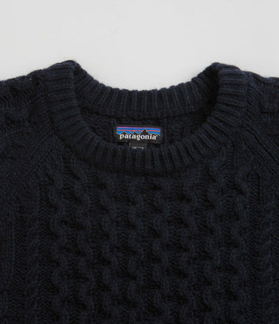 Patagonia Recycled Cable Knit Crewneck Sweatshirt - New Navy