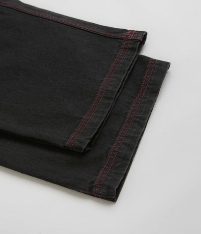 Poetic Collective Denim Sculptor Pants - Black / Red Stitch
