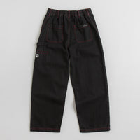 Poetic Collective Denim Sculptor Pants - Black / Red Stitch thumbnail