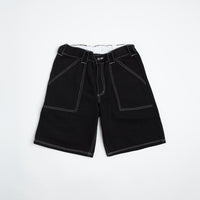 Poetic Collective Painter Shorts - Black Denim / White Stitch thumbnail