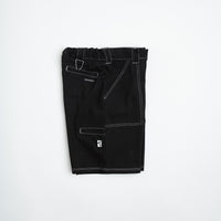 Poetic Collective Painter Shorts - Black Denim / White Stitch thumbnail