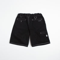 Poetic Collective Painter Shorts - Black Denim / White Stitch thumbnail