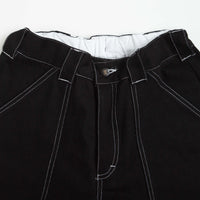Poetic Collective Painter Shorts - Black Denim / White Stitch thumbnail
