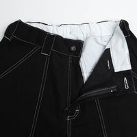 Poetic Collective Painter Shorts - Black Denim / White Stitch thumbnail