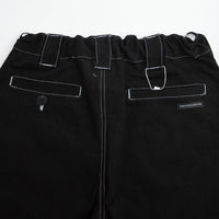 Poetic Collective Painter Shorts - Black Denim / White Stitch thumbnail