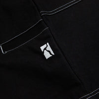 Poetic Collective Painter Shorts - Black Denim / White Stitch thumbnail