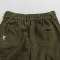 Poetic Collective Poet Corduroy Cargo Pants in Olive Green thumbnail