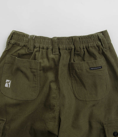 Poetic Collective Poet Corduroy Cargo Pants in Olive Green