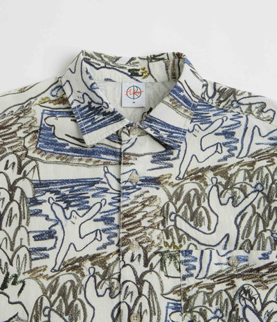 Polar Beach Day Tom Short Sleeve Shirt in Off White