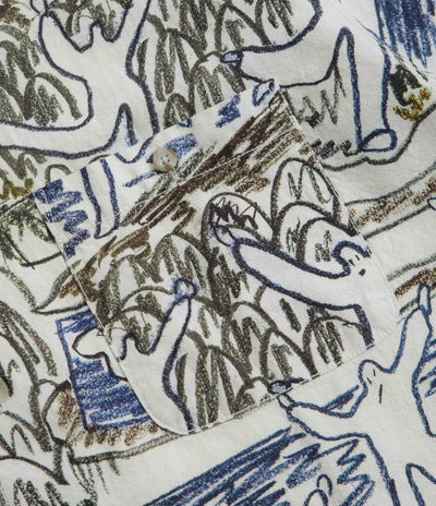 Polar Beach Day Tom Short Sleeve Shirt in Off White