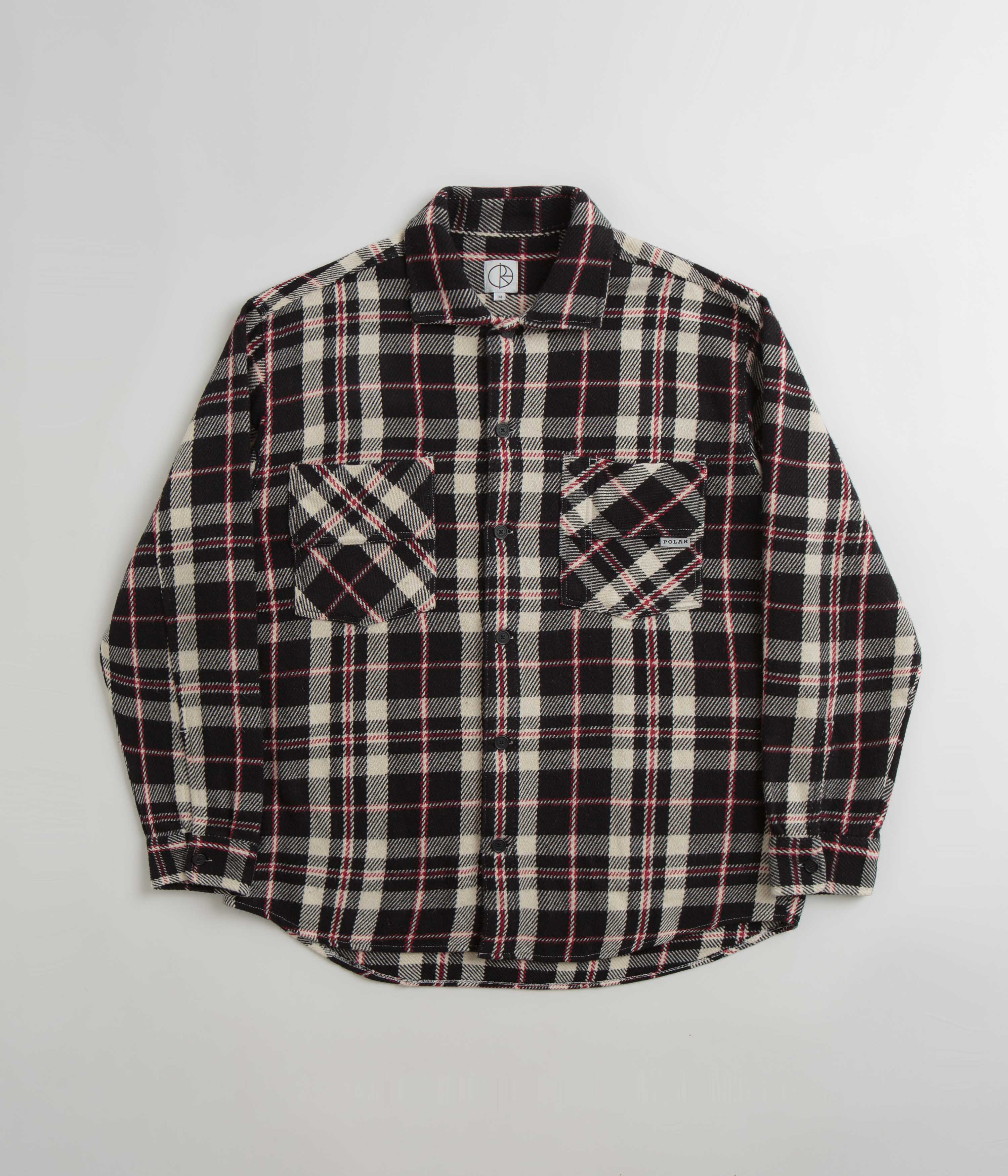 Polar Big Boy Flannel Overshirt - Black / Cloud White / Red