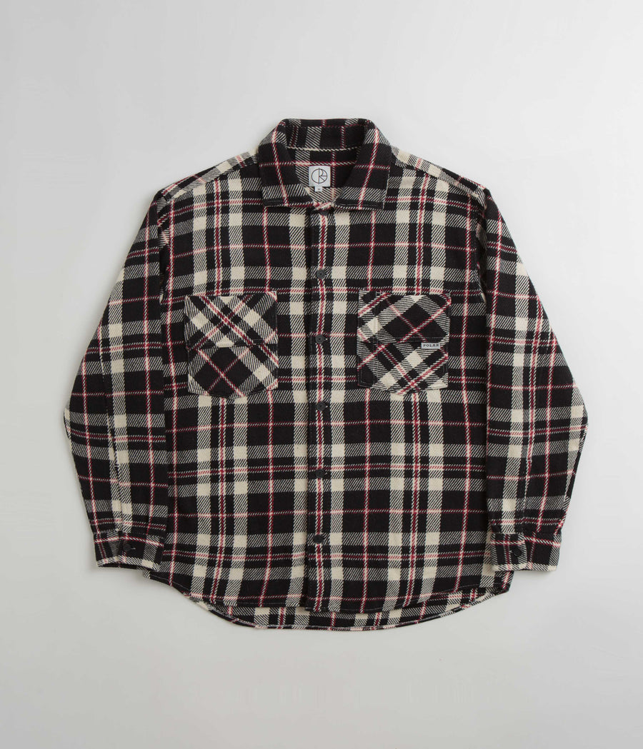 Polar Big Boy Flannel Overshirt - Black / Cloud White / Red