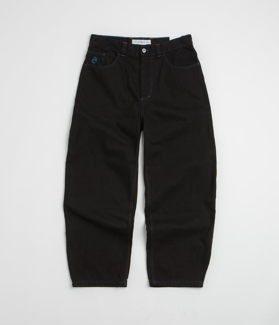 Polar Big Boy Jeans in Black and Blue Stitching