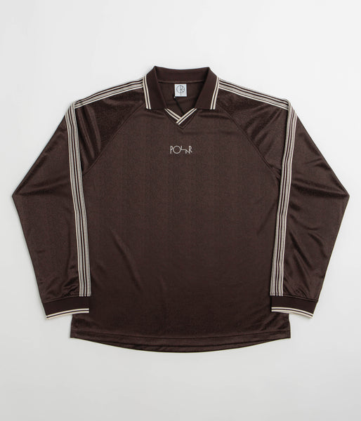 Polar Davie Long Sleeve Polo Shirt - Chocolate / Ivory | flatspot