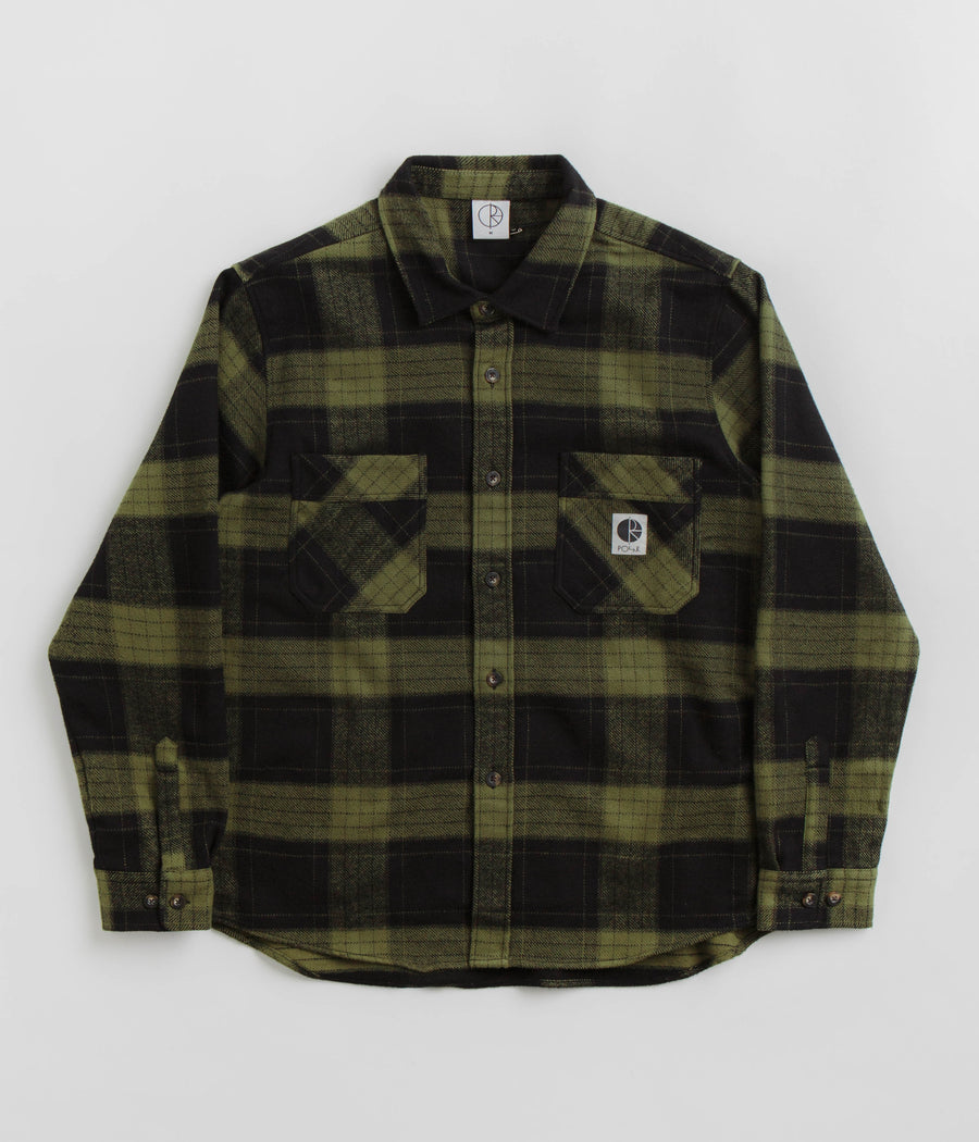 Polar Flannel Mike Shirt - Black / Army Green