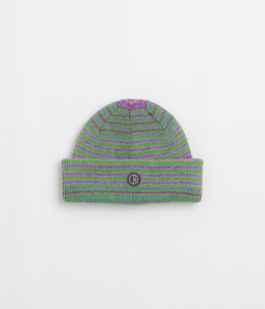 Polar George Beanie in Purple and Green