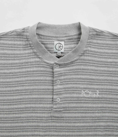 Polar Stripe Rib Henley T-Shirt - Heather Grey