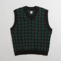 Polar Zig Zag Knit Vest - Black / Dark Teal thumbnail