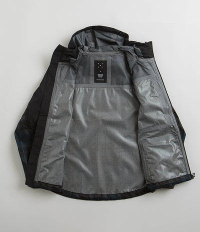 Pop Trading Company Big Pocket Hooded Jacket - Black / Navy Check